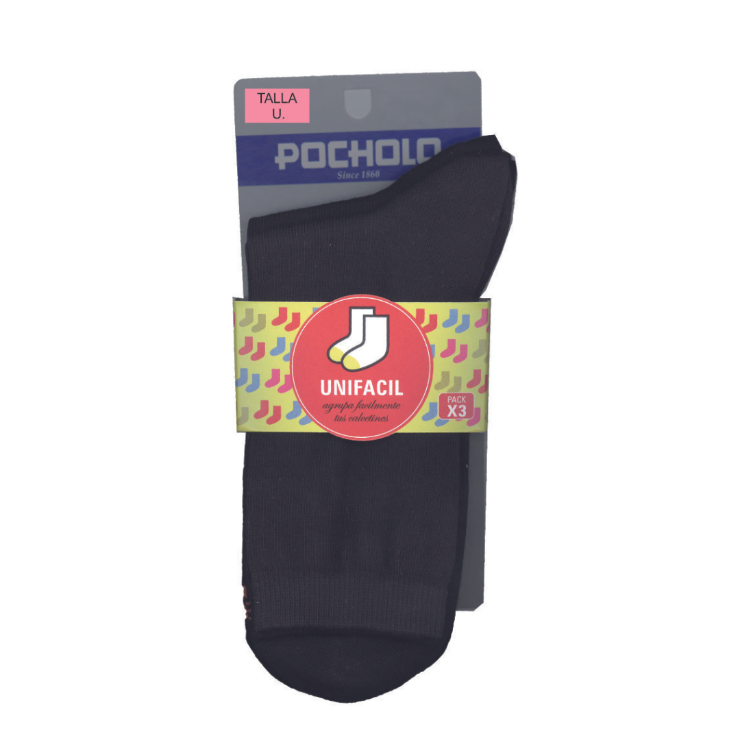 Pack 3 pares algodón unifacil